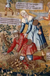 Manche N* 075, Museo di St Lo, “Gli amori di Gombeau (Gombault) e Mace (Macee)”, dettaglio arazzo